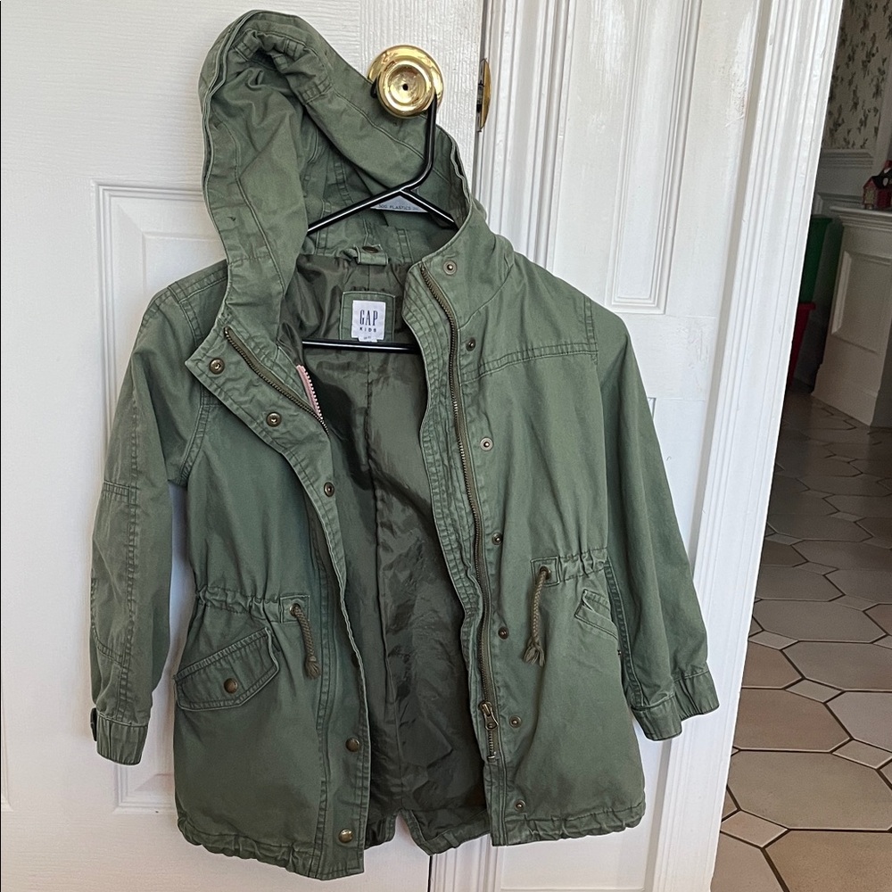 GAP Kids Olive Hooded Raincoat